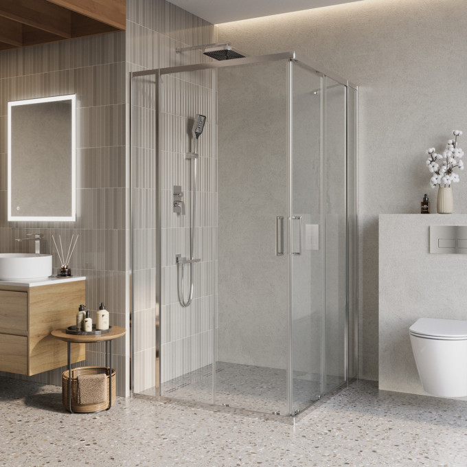 Душевой уголок BELBAGNO LUCE-AH-22-130/100-C-Cr